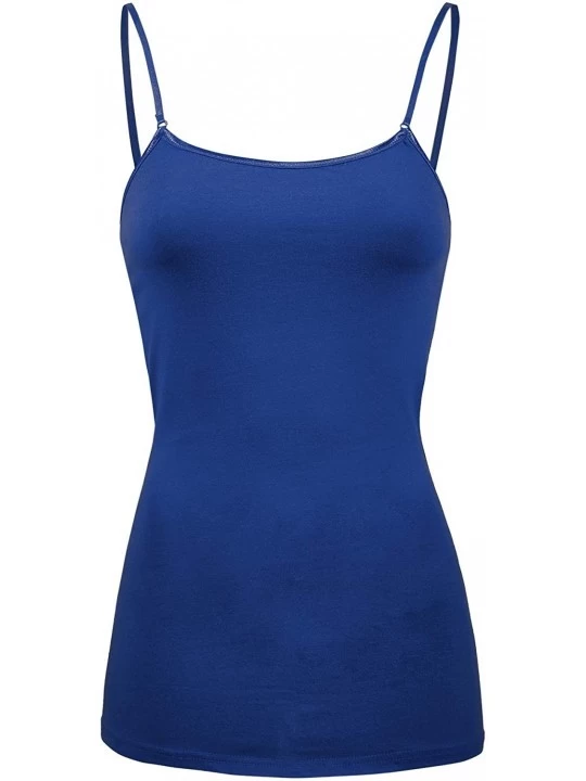 Camisoles & Tanks Womens Basic Camisole Tank Top - Ink Blue - CU18TCHG2SR $10.71