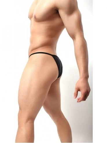 G-Strings & Thongs Men's Modal Low Waist Bikini Briefs Brazilian Cut Bulge Underwear - Black - CN19C265Q7G $14.34