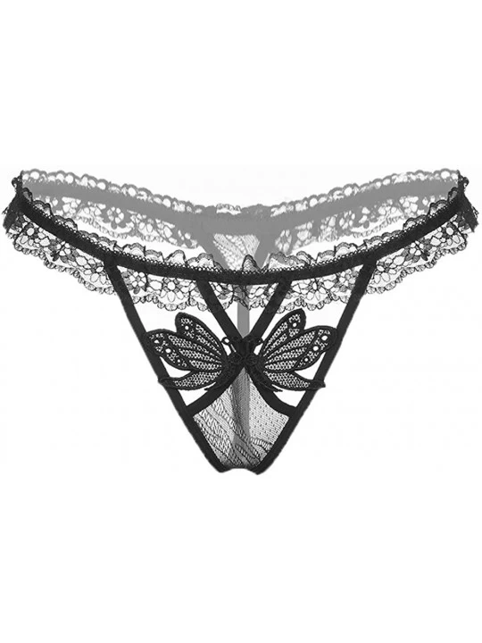 Bustiers & Corsets Womens Underwear-2019Sexy Women Lace Low Waist Underwear Bow Panties Lingerie Thongs - 5903black - CA18T06...