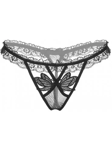 Bustiers & Corsets Womens Underwear-2019Sexy Women Lace Low Waist Underwear Bow Panties Lingerie Thongs - 5903black - CA18T06...