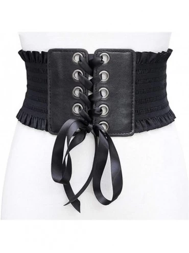 Bustiers & Corsets Women Gothic Corset Waist Belt Underbust Bustiers Lace Up Tummy Slimming Belly Outside Sexy Tops - Black -...