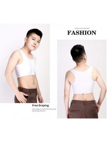 Bustiers & Corsets Chest Binder Mesh Front Clasp Underwear for Trans Lesbian Tomboy - White - C2192ON9N37 $19.24