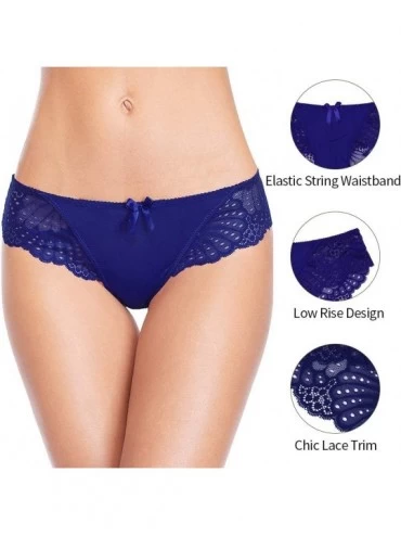 Panties Womens Lace Bikini Panties Low Rise Lingerie Underwear Assorted Briefs - Lace Trim Panties - CT18NWW78NH $19.42