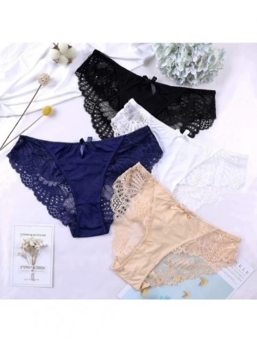 Panties Womens Lace Bikini Panties Low Rise Lingerie Underwear Assorted Briefs - Lace Trim Panties - CT18NWW78NH $19.42