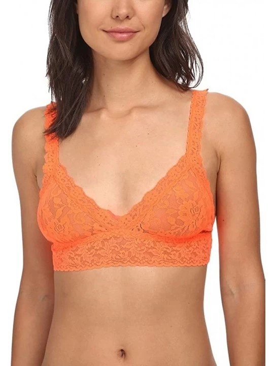 Bras Women's Signature Lace Crossover Bralette 113 Sapphire Bra - Mango Tango Orange - CC11V0Z7L85 $37.96