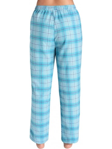 Women's Pajama Pants Cotton Lounge Pants Plaid PJs Bottoms - Turquoise ...