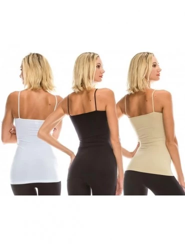 Camisoles & Tanks Women's Camisole Tank Top - 3 Pack Stretch Spaghetti Strap Cami- UV Protective Fabric Rated UPF 50+ (Made i...