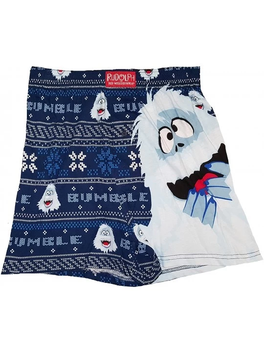 Boxers Christmas Bumble Blue Boxer Shorts - Small - CE1887NK08G $9.85