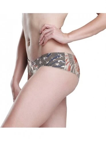 Panties Women Funny Briefs Retro Puerto Rico Flag Soft Invisible Seamless Underwear Panties - Patriotic Fireworks Flag - CX18...