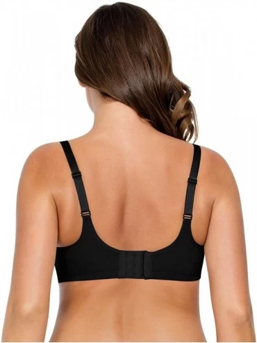 Bras Women's Full Bust Supportive Full Coverage Unlined Minimizer P5272 - Black - CR18GC4TT74 $51.31