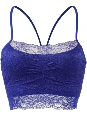 Bras Womens Solid Sexy Lightweight Sheer Floral Lace Bralette Top - Doubldowa512-blue - C01845CRN0I $12.00