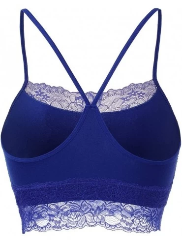 Bras Womens Solid Sexy Lightweight Sheer Floral Lace Bralette Top - Doubldowa512-blue - C01845CRN0I $12.00