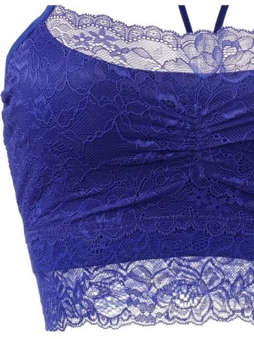 Bras Womens Solid Sexy Lightweight Sheer Floral Lace Bralette Top - Doubldowa512-blue - C01845CRN0I $12.00