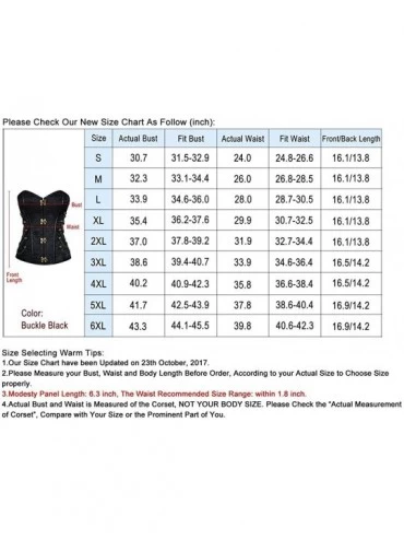 Bustiers & Corsets Women's&Ladies Fashion Waist Cincher Spiral Steel Boned Steampunk Gothic Bustier Corset Chains - Buckle Bl...