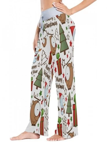 Bottoms Christmas Snowman Starfish Pine Tree Bird Women's Pajama Lounge Pants Casual Stretch Pants Wide Leg - CZ19D467NEX $24.75