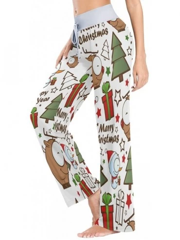 Bottoms Christmas Snowman Starfish Pine Tree Bird Women's Pajama Lounge Pants Casual Stretch Pants Wide Leg - CZ19D467NEX $24.75