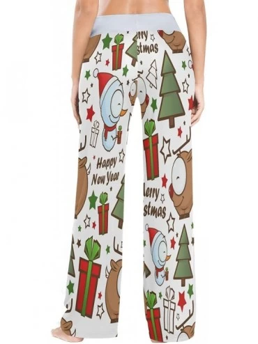 Bottoms Christmas Snowman Starfish Pine Tree Bird Women's Pajama Lounge Pants Casual Stretch Pants Wide Leg - CZ19D467NEX $24.75