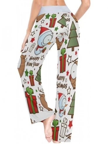 Bottoms Christmas Snowman Starfish Pine Tree Bird Women's Pajama Lounge Pants Casual Stretch Pants Wide Leg - CZ19D467NEX $24.75