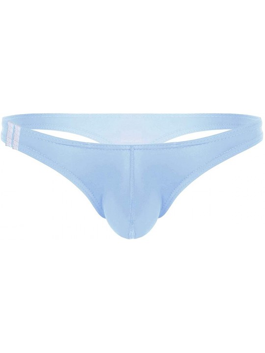 Men's Ice Silk Low Rise Bulge Pouch G-String Thong Stretchy T-Back ...