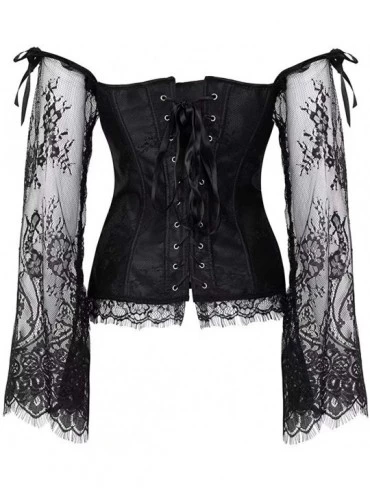 Corsets for Women Overbust Bustier Top Gothic Sexy Shoulder with Straps ...