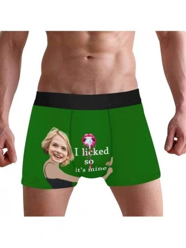 Boxer Briefs Personalized Face Boxers Underpants Briefs with Photo Hug Lips with I Licked It so It is Mine Black - Type8 - CD...