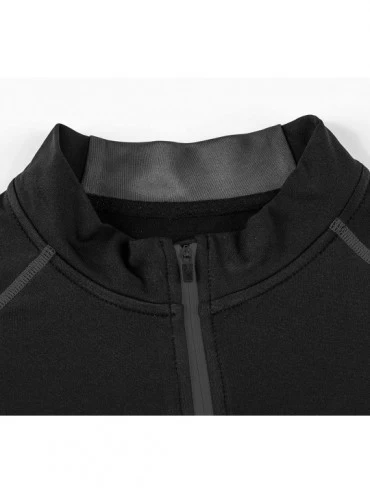 Thermal Underwear Men's Thermal Underwear Fleece Lined Midweight Baselayer Layered Shirt 1/4 Zip Neck Top - Gray - CQ18K79LQG...