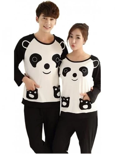 Sleep Sets Couple Pure Cotton Pyjamas Long Sleeve Nightwear Set 7 Panda (Male XL) - CY11OQL3RNN $29.58