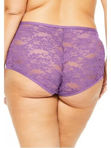 Panties Women's Plus Size 2-Pack Lace Full-Cut Brief Underwear - Nude Pack (1075) - CY18TR58HWK $13.65