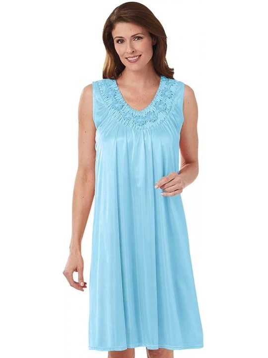 Nightgowns & Sleepshirts Tricot Gown - Blue - CZ190O0RNLU $20.13