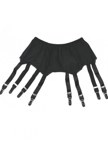 Garters & Garter Belts Black Lycra 8 Strap Garter Belt for Stockings (PL3) [USA] - C111B302WHR $52.50