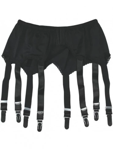 Garters & Garter Belts Black Lycra 8 Strap Garter Belt for Stockings (PL3) [USA] - C111B302WHR $52.50