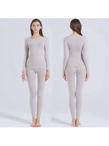 Thermal Underwear Mens & Womens Seamless Scoop Neck Super Thin Thermal Base Layer Set Top and Bottom Wear Thermal Underwear -...