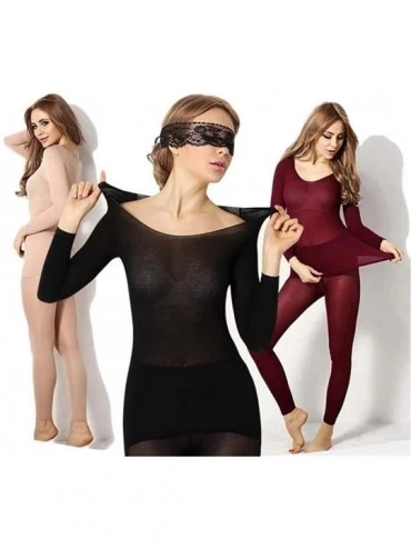 Thermal Underwear Mens & Womens Seamless Scoop Neck Super Thin Thermal Base Layer Set Top and Bottom Wear Thermal Underwear -...