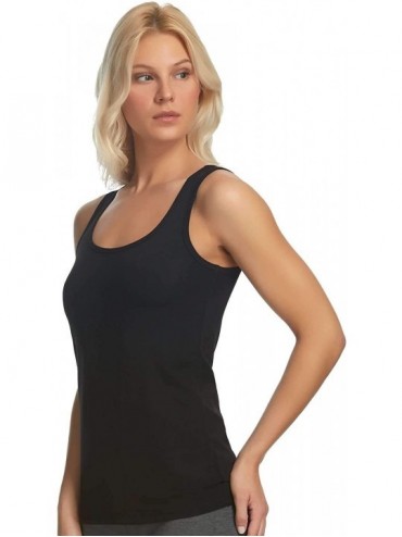 Felina | Cotton Stretch Layering Tank Top | Loungewear | 3 Pack - Black ...