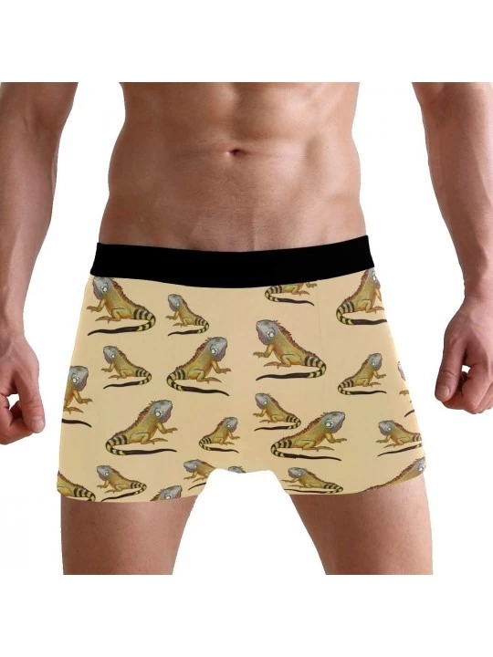 Boxer Briefs Mens Boxer Briefs Underwear Breathable Pouch Soft Underwear - Fancy Iguana in Vintage Style - C718ARI7X5K $17.29