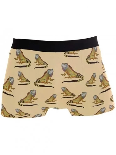 Boxer Briefs Mens Boxer Briefs Underwear Breathable Pouch Soft Underwear - Fancy Iguana in Vintage Style - C718ARI7X5K $17.29