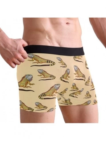 Boxer Briefs Mens Boxer Briefs Underwear Breathable Pouch Soft Underwear - Fancy Iguana in Vintage Style - C718ARI7X5K $17.29