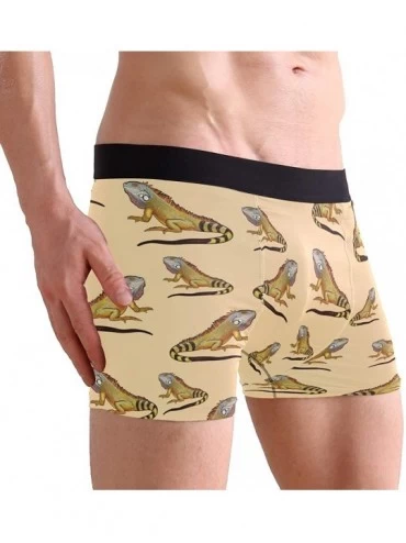 Boxer Briefs Mens Boxer Briefs Underwear Breathable Pouch Soft Underwear - Fancy Iguana in Vintage Style - C718ARI7X5K $17.29