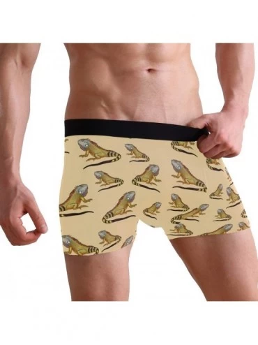 Boxer Briefs Mens Boxer Briefs Underwear Breathable Pouch Soft Underwear - Fancy Iguana in Vintage Style - C718ARI7X5K $17.29