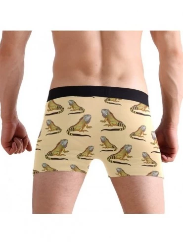 Boxer Briefs Mens Boxer Briefs Underwear Breathable Pouch Soft Underwear - Fancy Iguana in Vintage Style - C718ARI7X5K $17.29