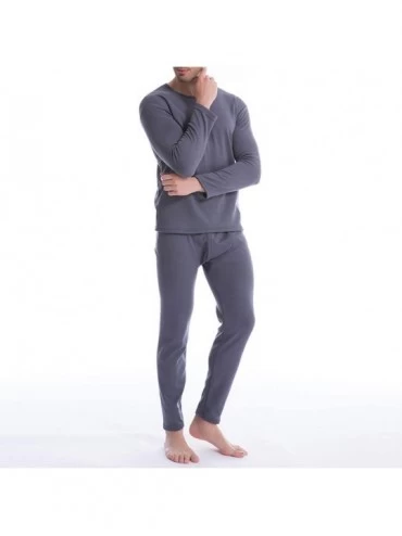 Thermal Underwear Men Ultra Soft Thermals Underwear Long Johns Set with Thick Plush Lined (Dark Grey-L-for Men) - Dark Grey -...