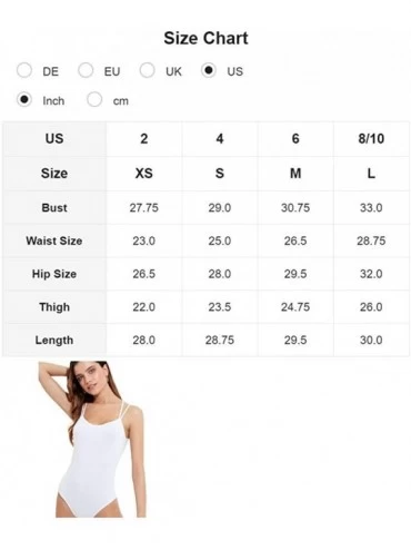 Shapewear Women's Lace Floral Appliques Spaghetti Strap Skinny Sexy Bodysuit - White - CK18RO4SXAD $21.13