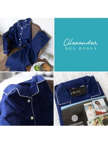 Sets Women's Warm Flannel Pajama Set- Long Button Down Cotton Pjs - Blue Plaid - CQ12ED9A5RR $23.23