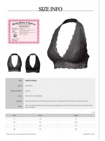 Bras Women's Sexy Lace Halter Neck Bralette - Aawtkv0026 Mocha - C518OTKQ8CX $15.17