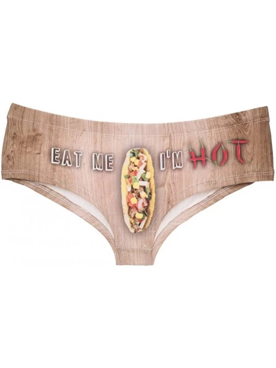 Panties Foodie Boy Shorts Panties for Food Lovers - Sexy Funny Novelty Women's 3D Printed Cheeky Hipster Underwear - Hot Taco...