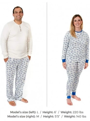 Sets Womens Family Jammies- Matching Holiday Pajamas- Organic Cotton Pjs - Frozen Blue Snowflakes - CP18QROCN3K $27.06