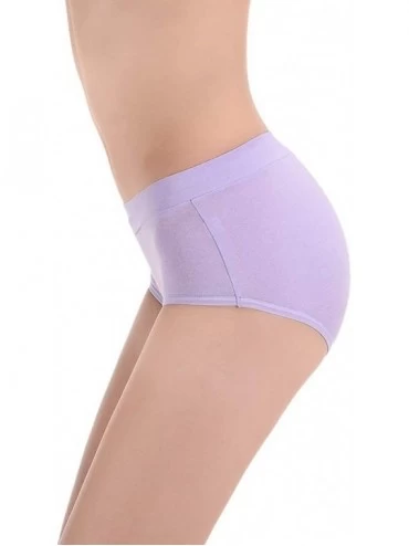 Panties 6 Pack Women's Mid-Rise Cotton Panties Breathable Stretchy Hipsters Briefs Panties - Multicolor - CP18UCGS44D $22.65