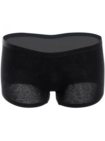 Panties Women's Cotton Panties Bikini Briefs Hipster Boyshorts Pack of 6 Ladies' Black Underwear - Boyshorts-6 Colors - C6194...