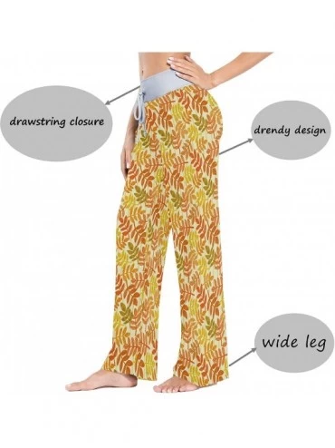 Bottoms Orange Autumn Leaves Women's Pajama Pants Lounge Sleep Wear - Multi - CB19C903H5R $18.02