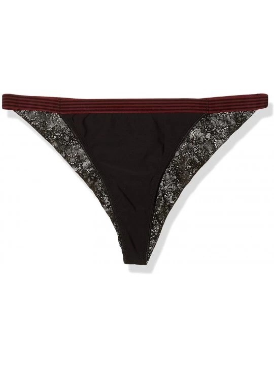 Panties Women's Wild Wide Elastic Seamless Lace Cheeky Tanga Brazilian - Black Zebra - CZ18O4K038T $20.69